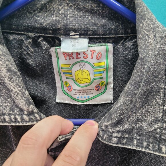 Vintage Presto Denim Jacket With Floral Quilt Patchwork Medium - Picture 2 of 9